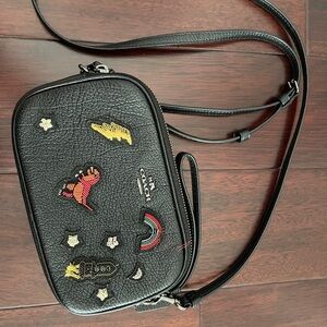 Coach Crossbody Clutch in Grain Leather with Souvenir Embroidery